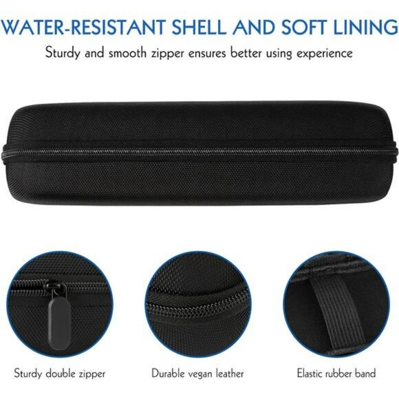 Travel electric toothbrush case hard PU storage box with mesh pocket and strap - Picture 5 of 7